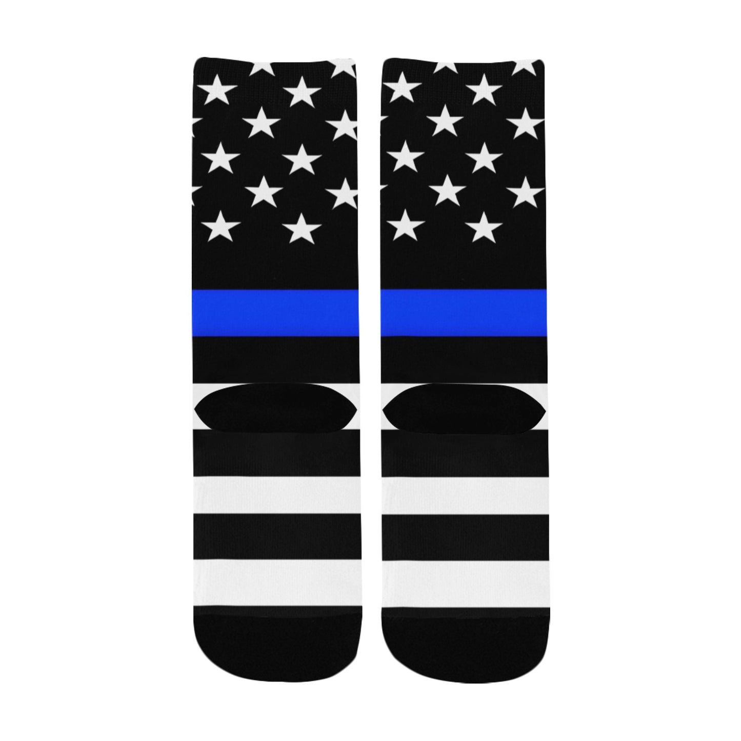 Thin Blue Line Flag Inspired Kid's Custom Socks (Made in the USA)