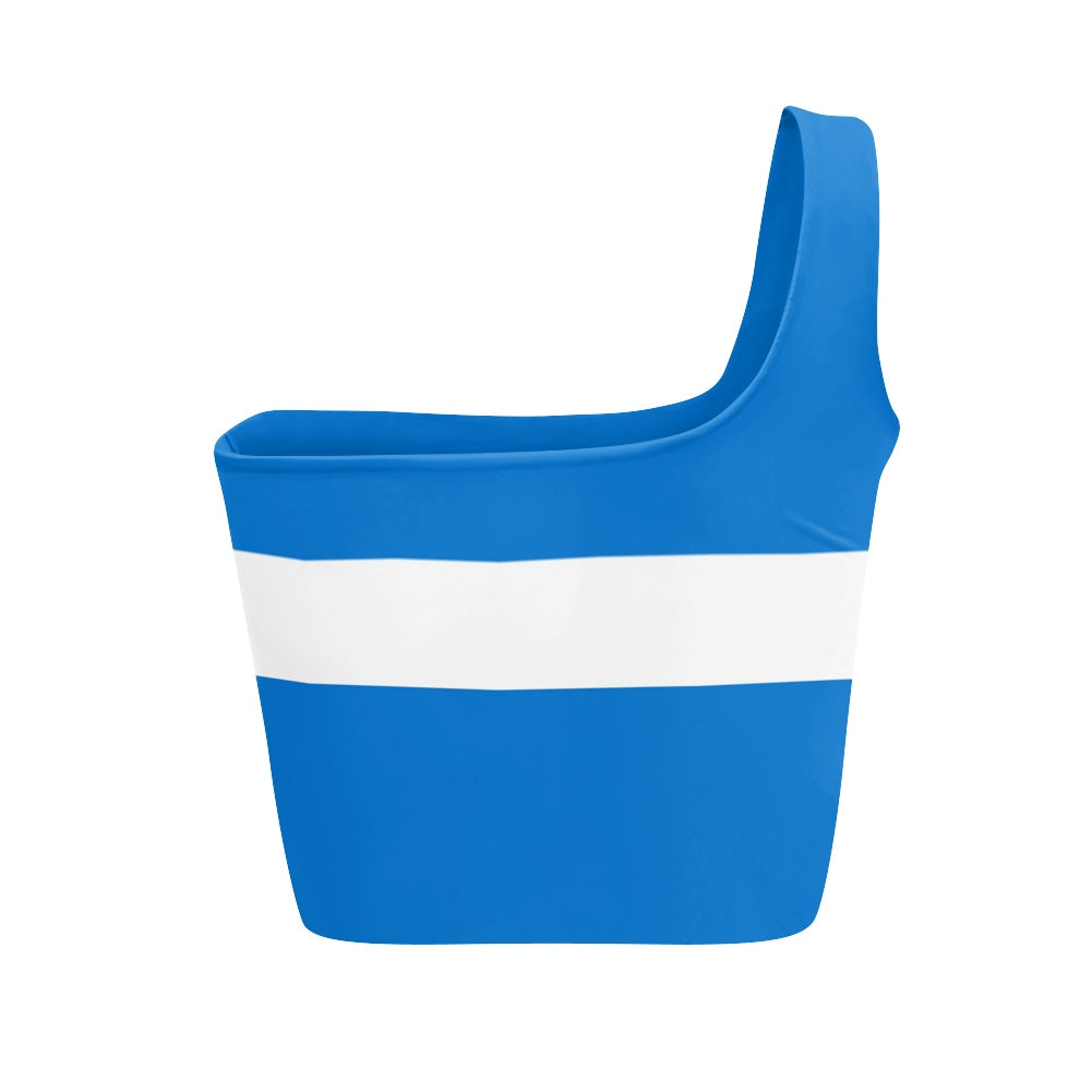 Honduras Flag Inspired One Shoulder Top – Sky Blue Slay All Day
