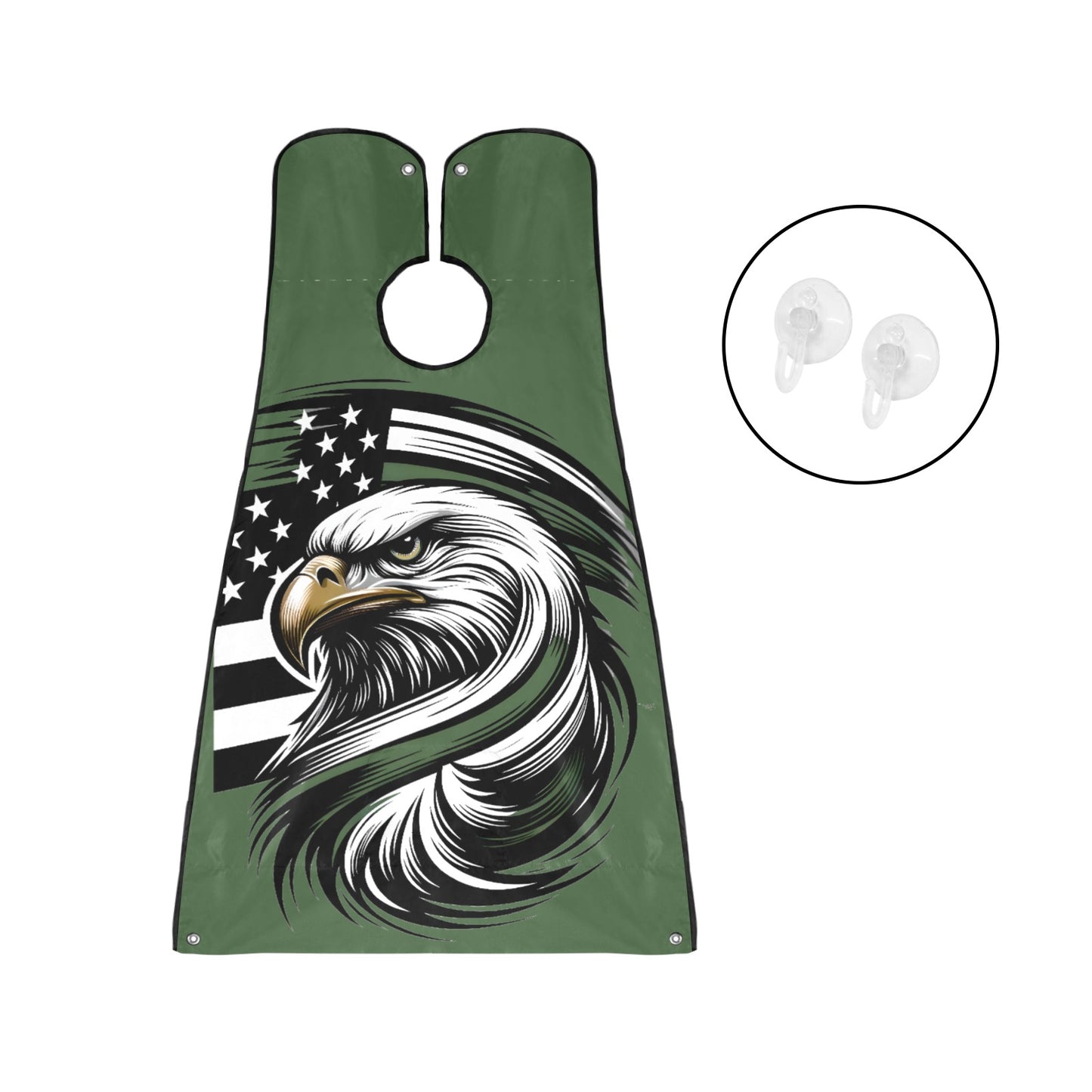 Thin Green Line Flag Eagle Beard Bib Apron for Men Shaving & Trimming