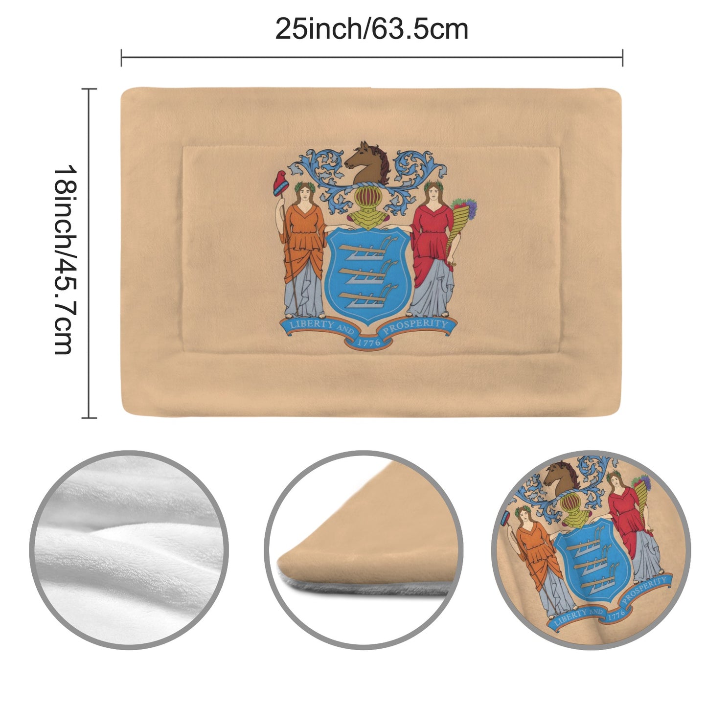 New Jersey Flag Inspired Pet Mat 25x18inch (Made in the USA)