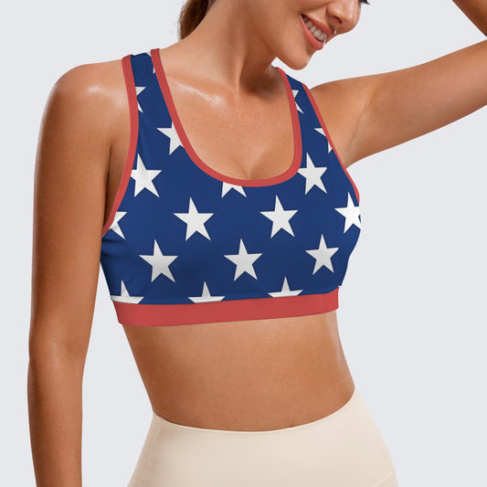 USA/American Flag Racerback Sports Bra