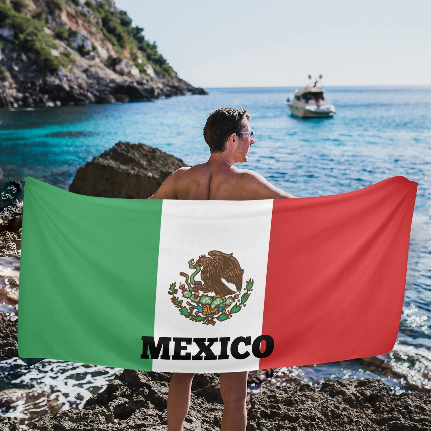 Mexico Flag Beach Towel 31"x71" (Made in USA)