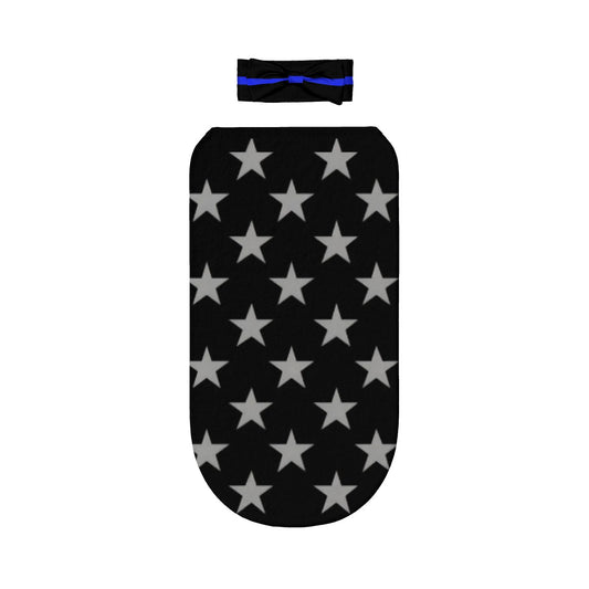 Thin Blue Line Flag Inspired Baby Swaddle Sack with Baby Headband