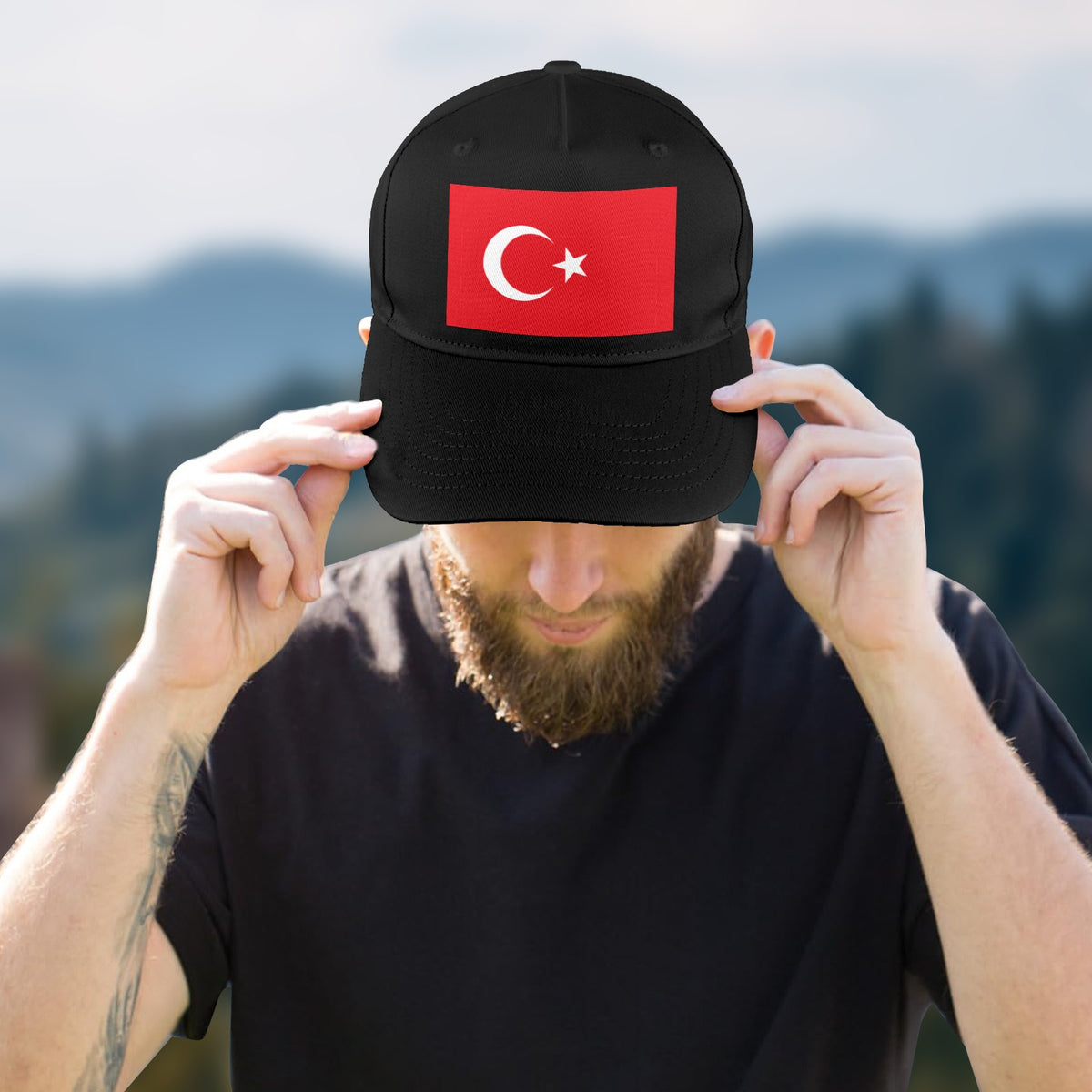Turkey Flag Inspired Baseball Cap | Printed in the USA