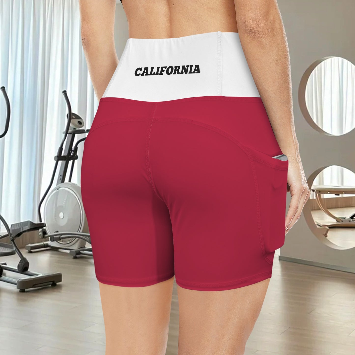 California Flag Pocket Yoga Active Shorts