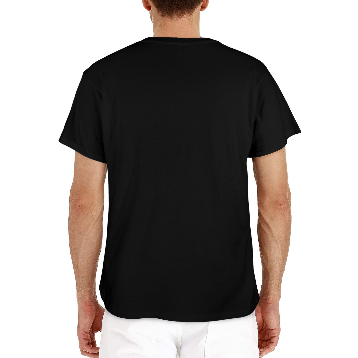 Thin Blue Line Flag Inspired Texas Shape Men’s Heavy Cotton T-Shirt (Made in the USA)
