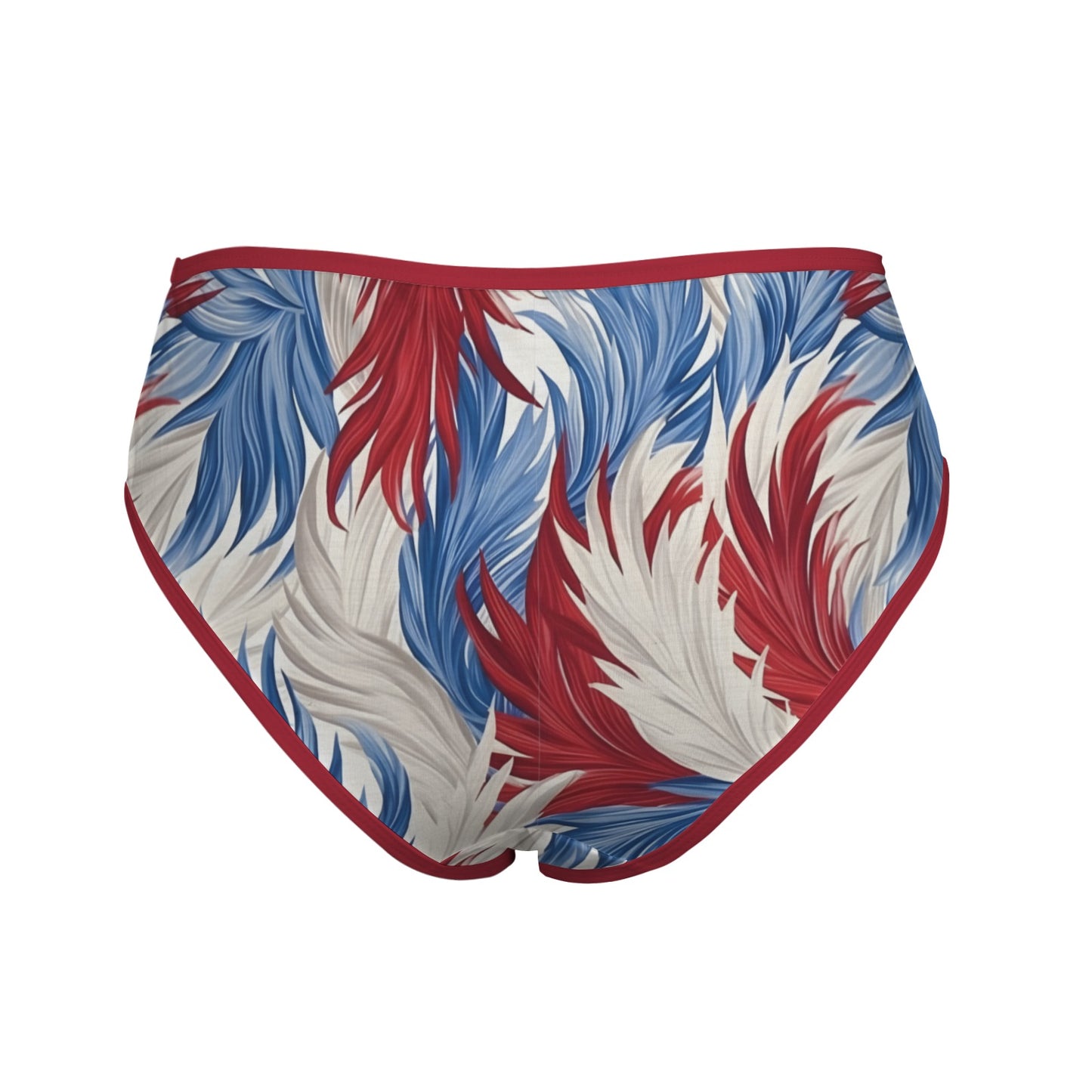 USA/American Flag Inspired Floral Pattern Women's High Waisted Brief