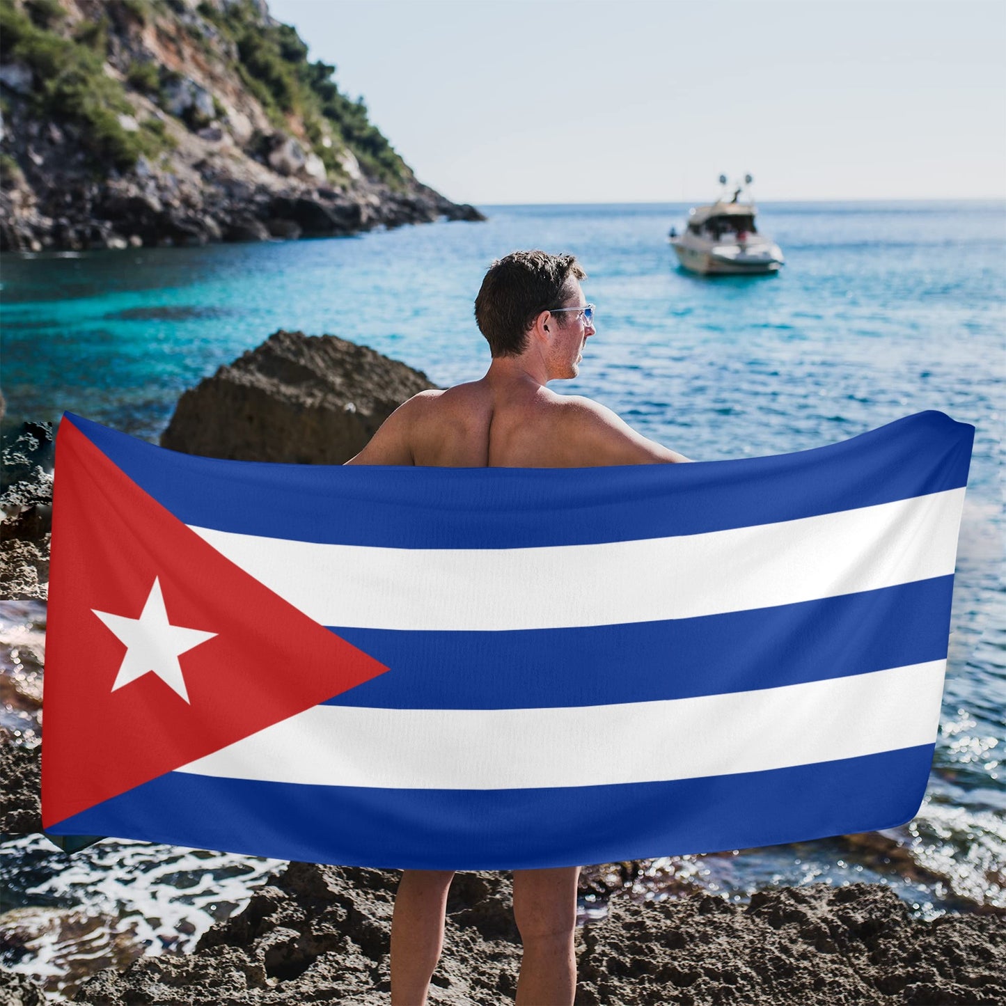 Cuba Flag Beach Towel 31"x71" (Made in USA)