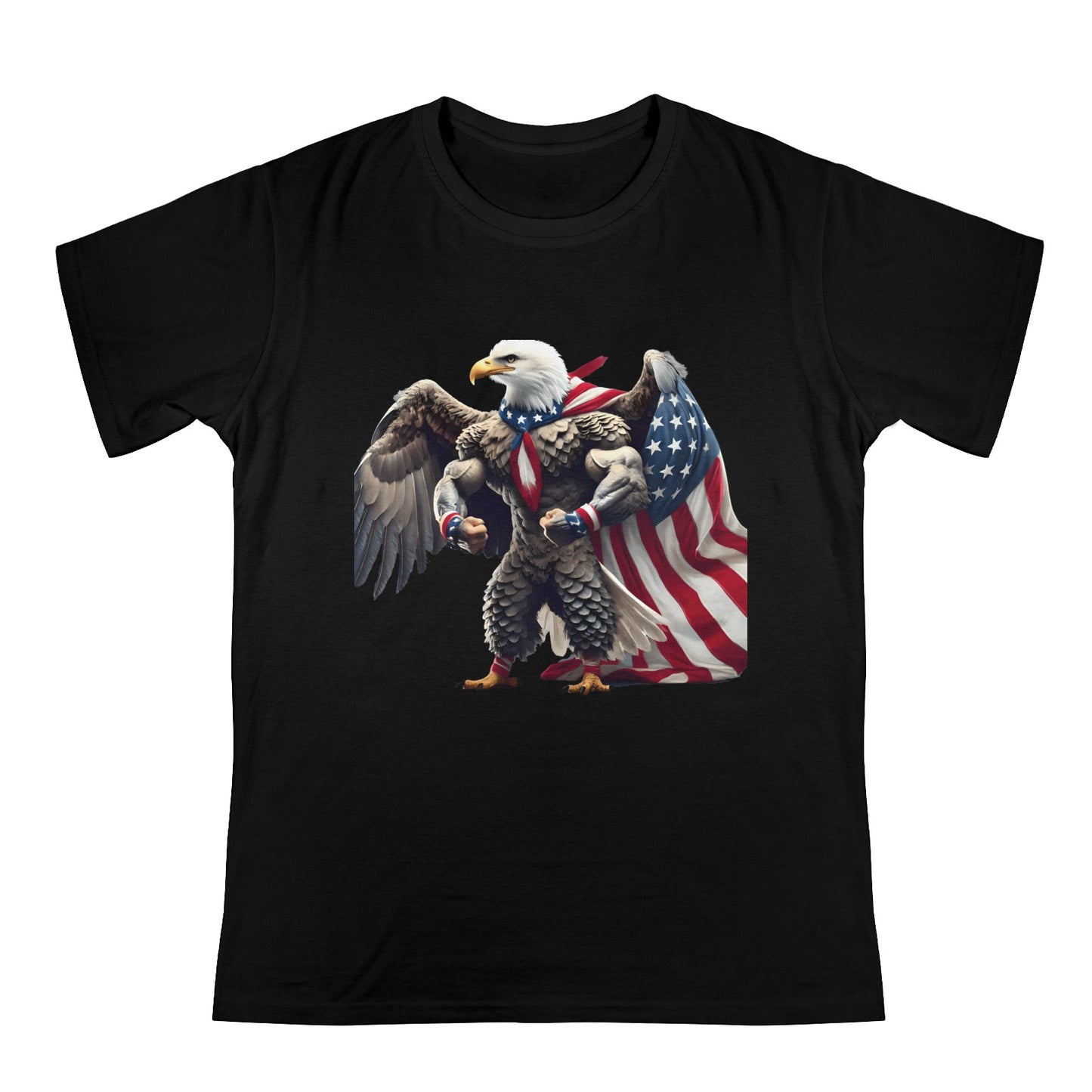 USA/American Flag Inspired Eagle with Cape Men's Heavy Cotton T-Shirt (Made in the USA)