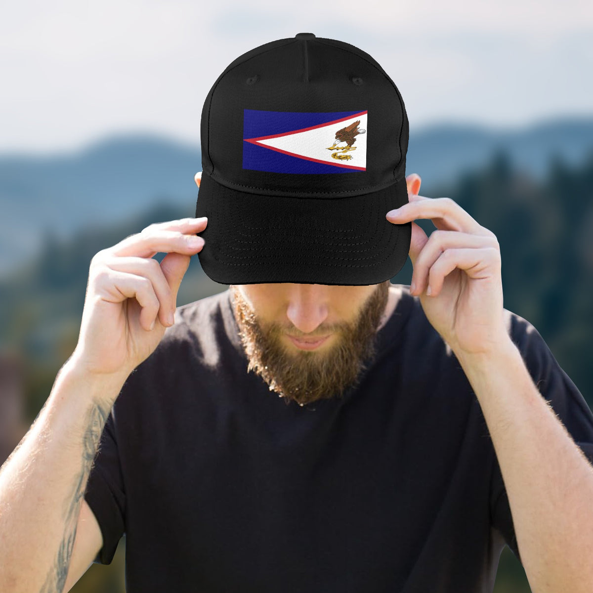 American Samoa Flag Inspired Baseball Cap | Printed in the USA