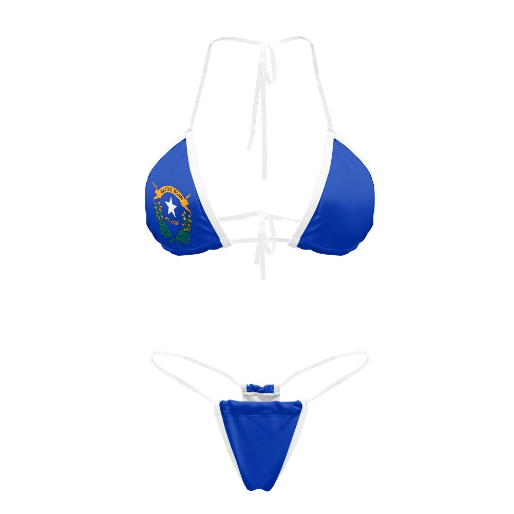 Nevada Flag Inspired Transparent String Thong Bikini