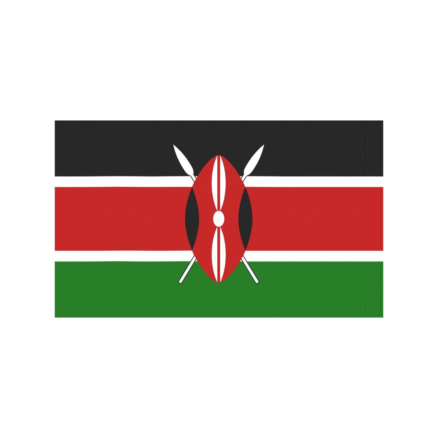 Kenya flag by Luv My Flag with shield, spears.