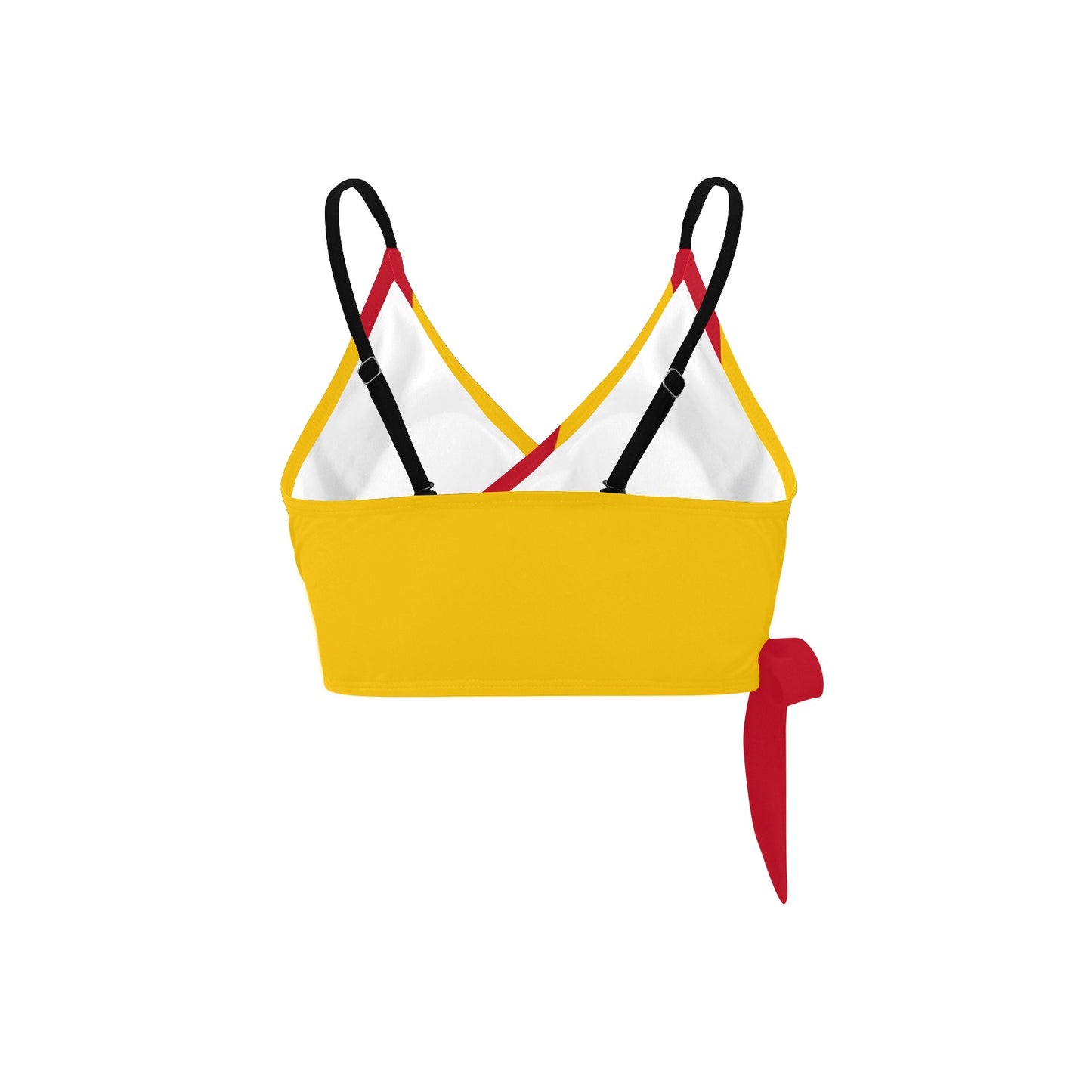 Spain Flag Inspired Knot Side Bikini Top