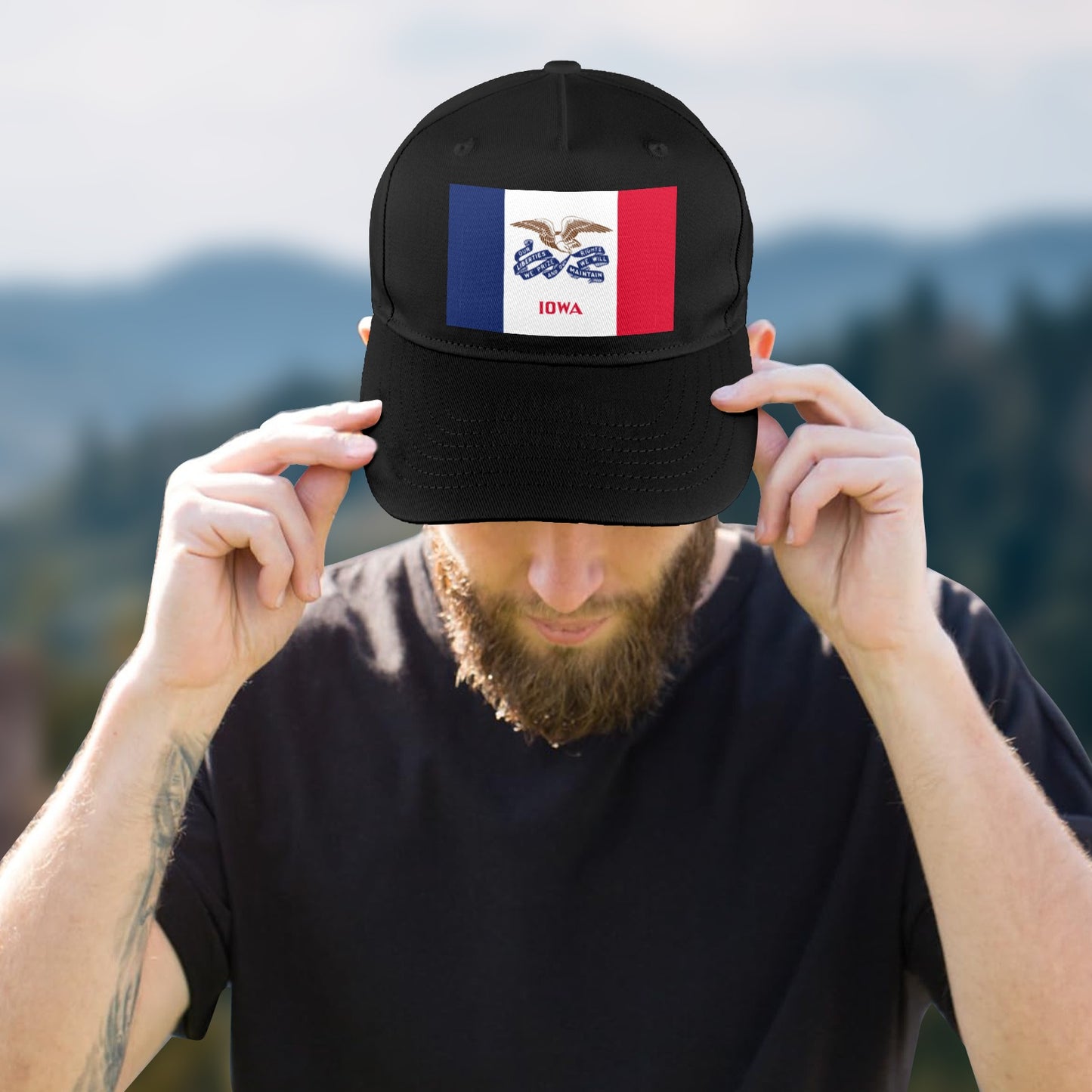 Iowa Flag Baseball Cap (Made in USA)
