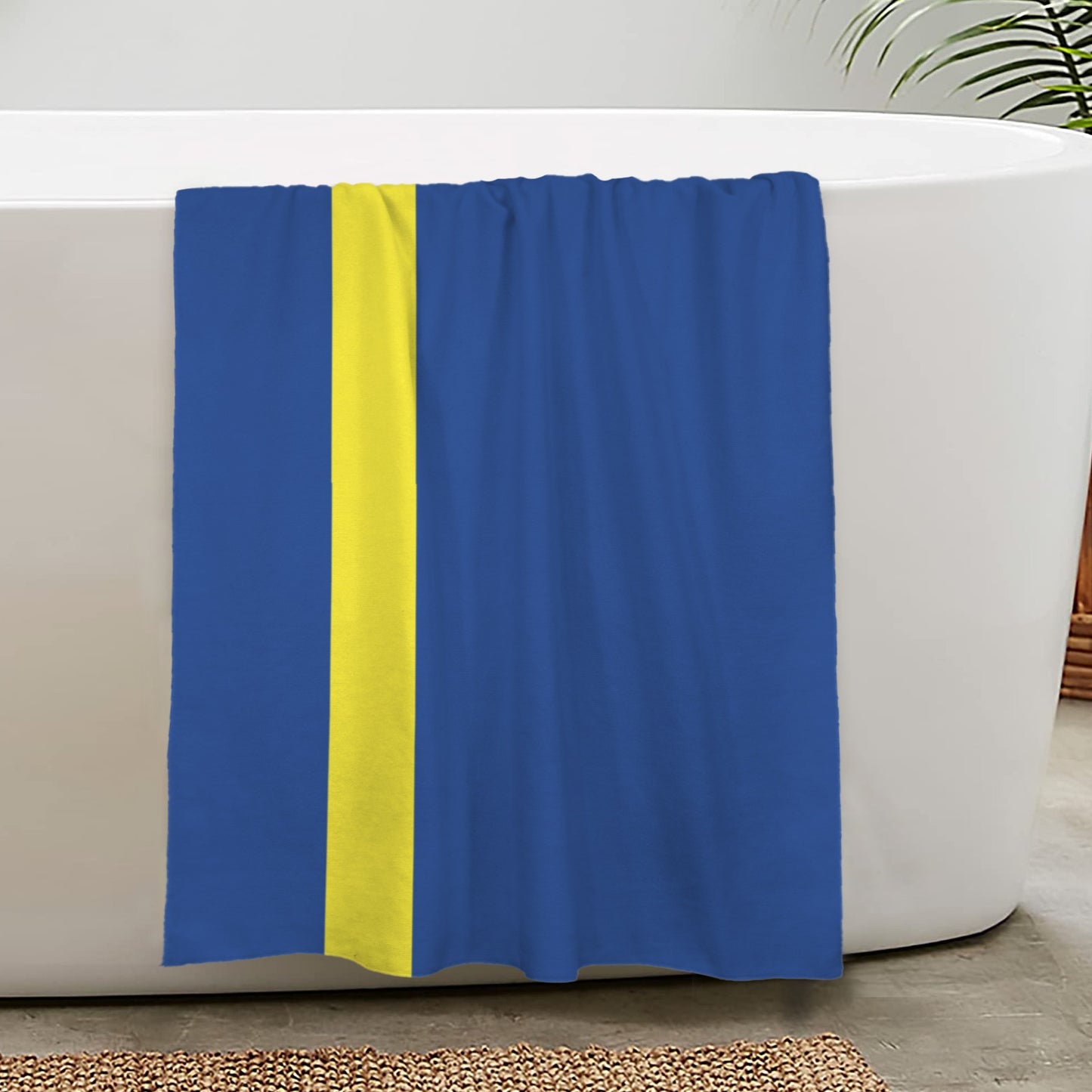Curacao Flag Inspired Custom Bath Towel 29"x58"(Made in USA)