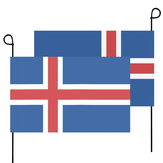 Luv My Flag garden flags displaying Icelandic national flag.