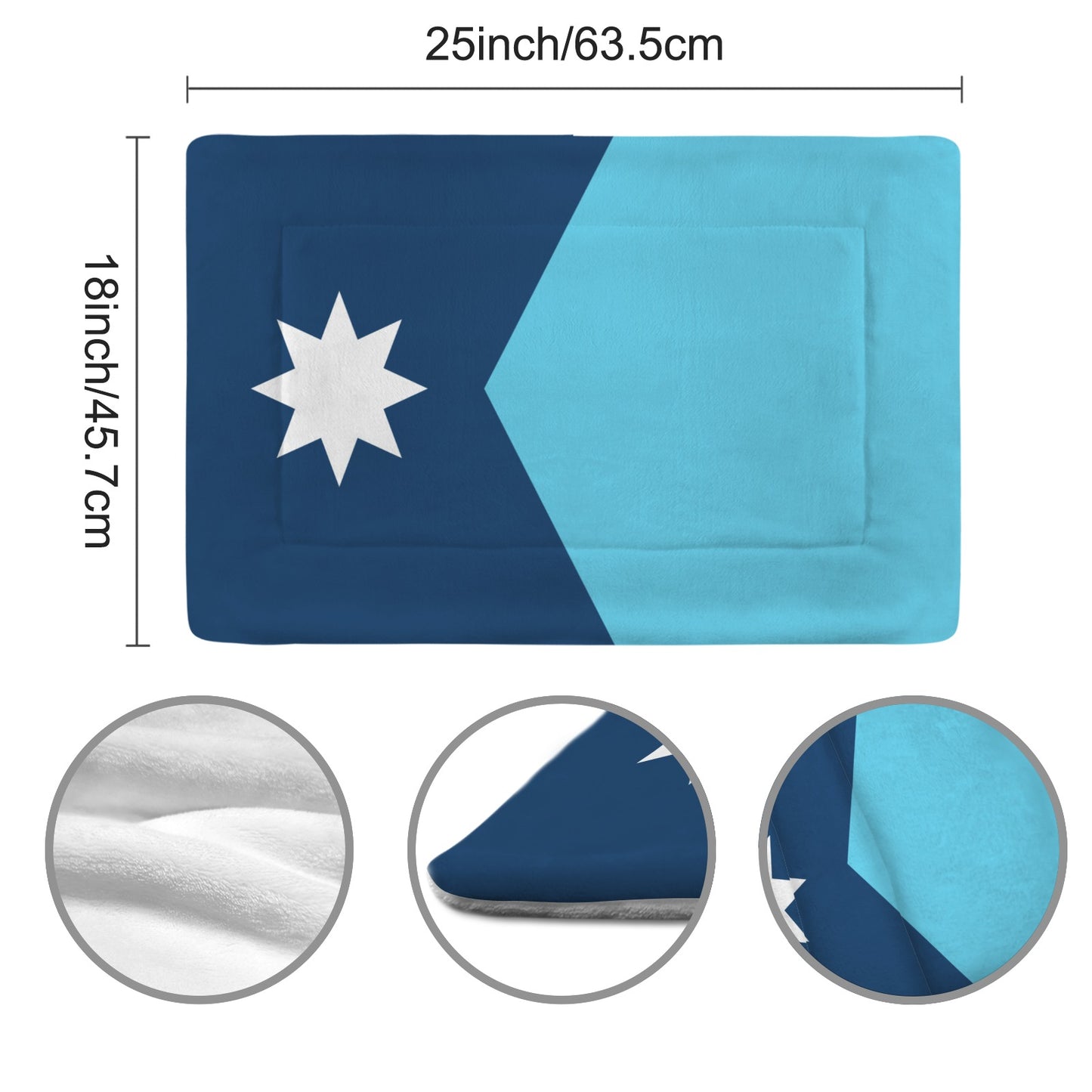 Minnesota Flag Inspired Pet Mat 25x18inch (Made in the USA)
