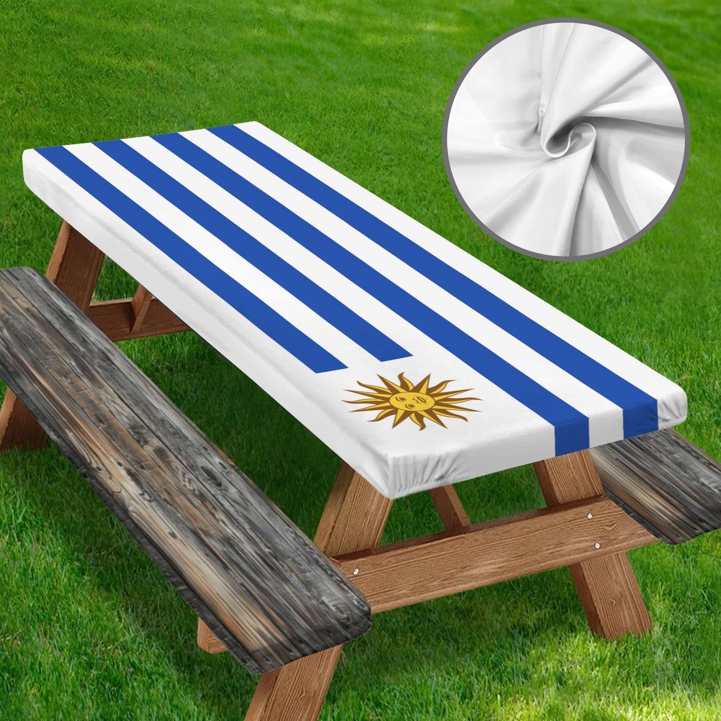 Uruguay Flag Picnic Table Cover (72" x 30") (Made in the USA)