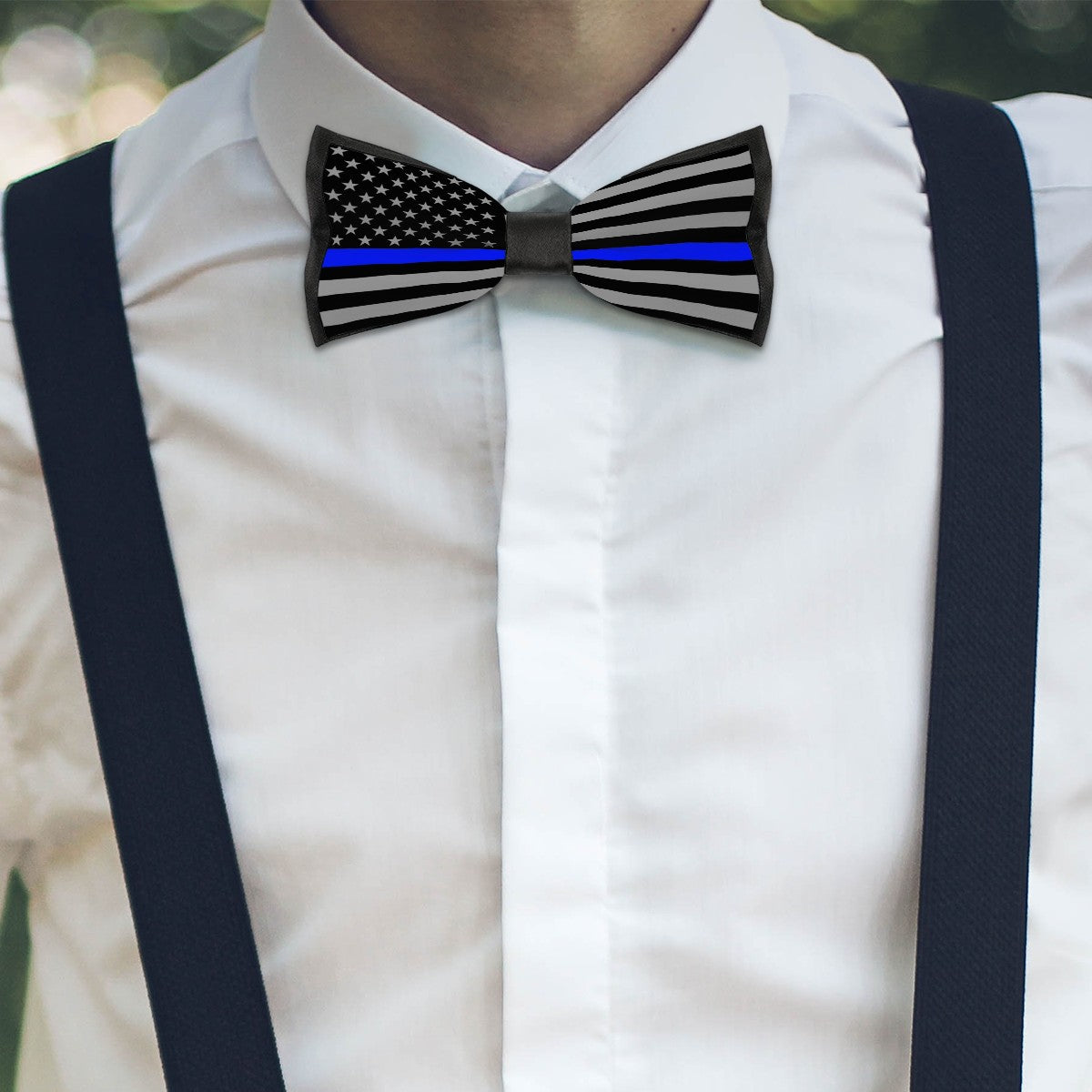 Thin Blue Line Bow Tie (subdued) – Formal Neckwear to Back the Blue with Style - Luv My Flag
