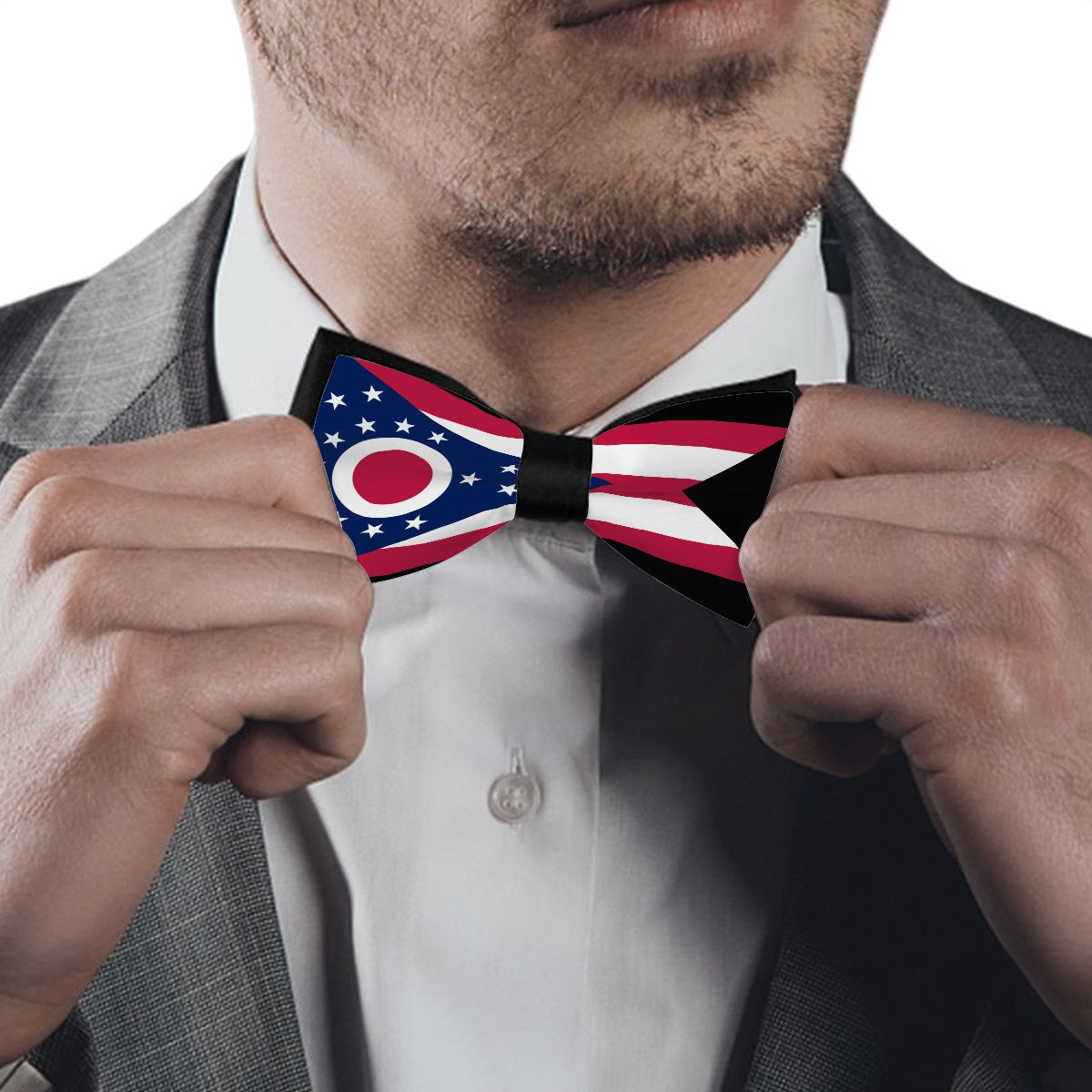 Ohio Flag Inspired Bow Tie – Stand Out Sharp and Catch Every Eye