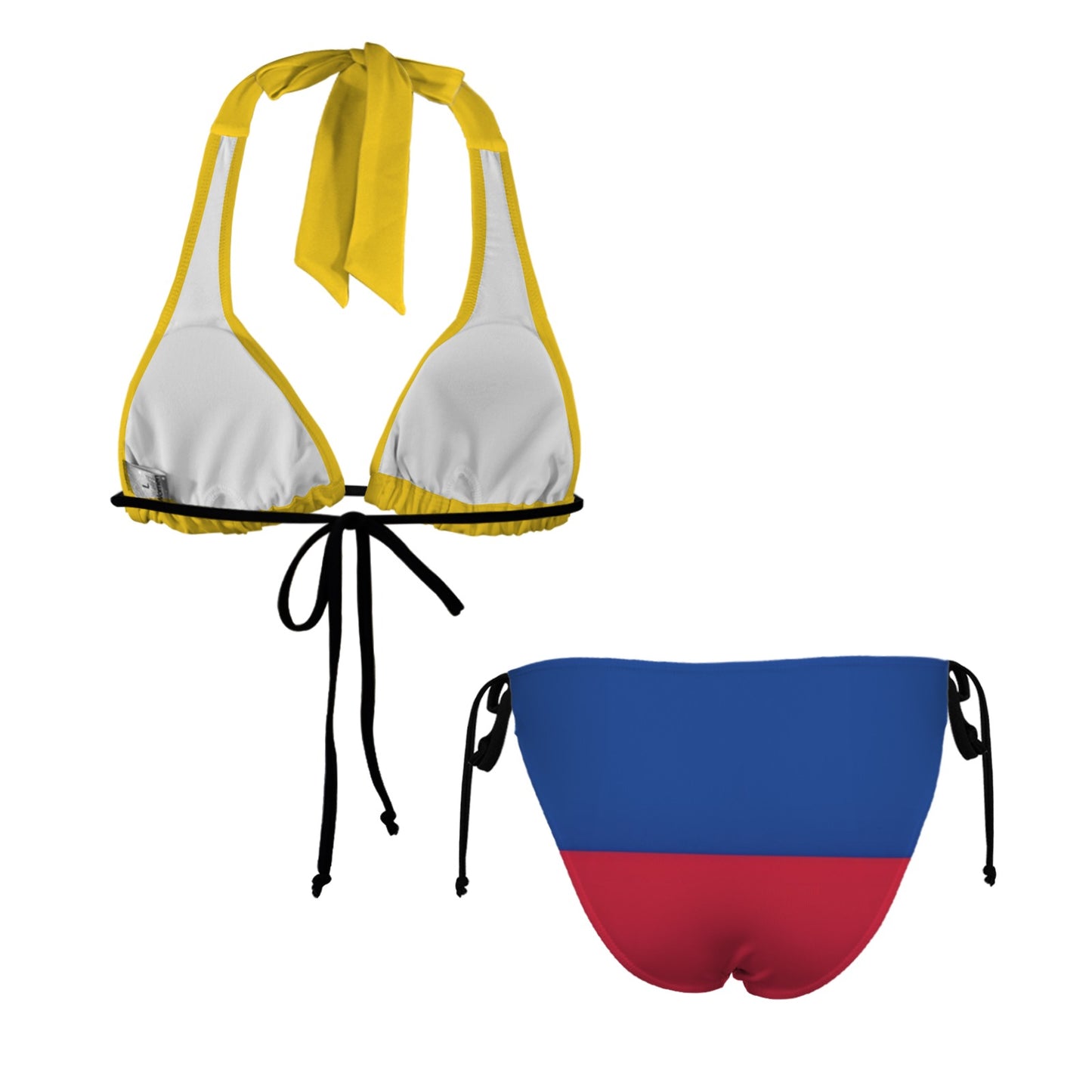 Colombia Flag Inspired Halterneck String Bikini Sets