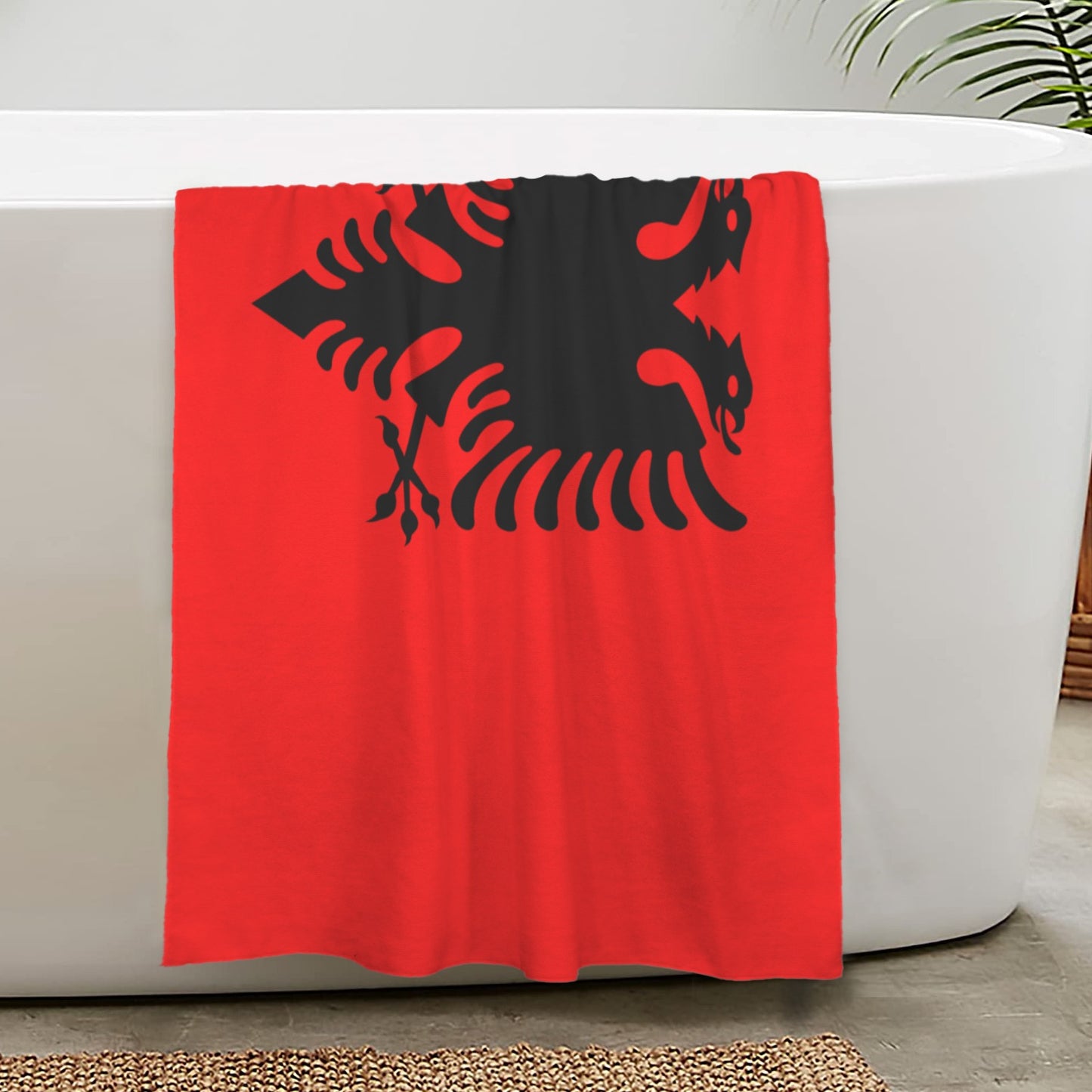 Albania Flag Inspired Custom Bath Towel 29"x58"(Made in USA)