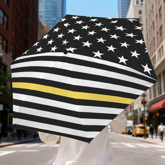 Thin Gold Line Flag Inspired Mini Compact Umbrella