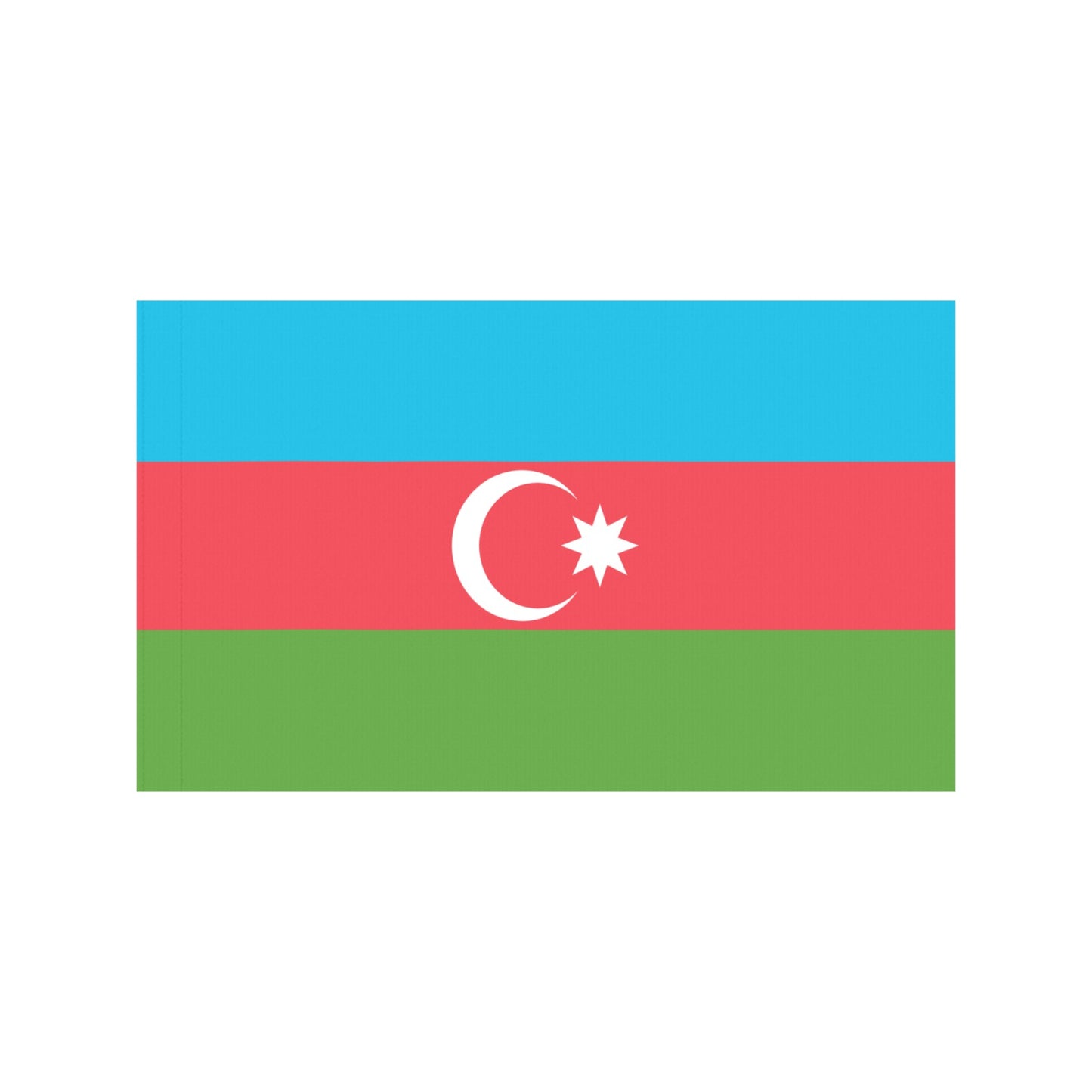 Azerbaijan flag design by Luv My Flag, colorful stripes.