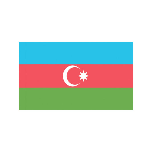 Azerbaijan flag design by Luv My Flag, colorful stripes.