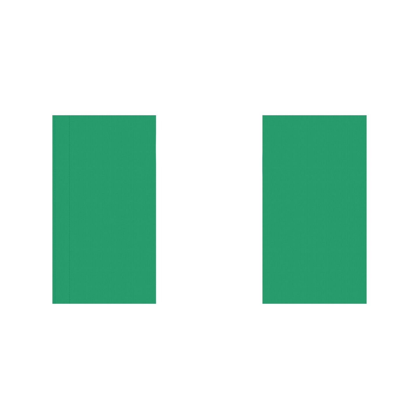 Two green rectangular flags by Luv My Flag, displayed.