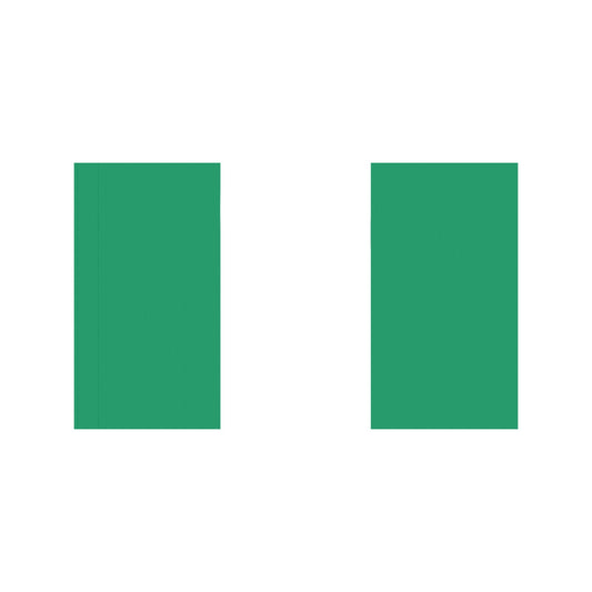 Two green rectangular flags by Luv My Flag, displayed.