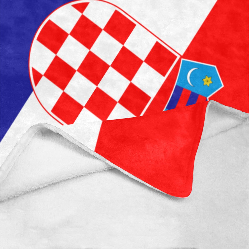 Luv My Flag blanket featuring Croatian flag design, soft texture.