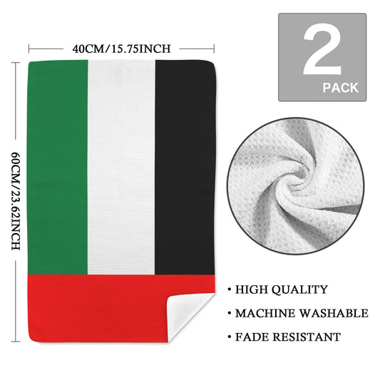 United Arab Emirates Flag Inspired Kitchen Towel 40X60cm (Pack of 2) | Printed In the USA