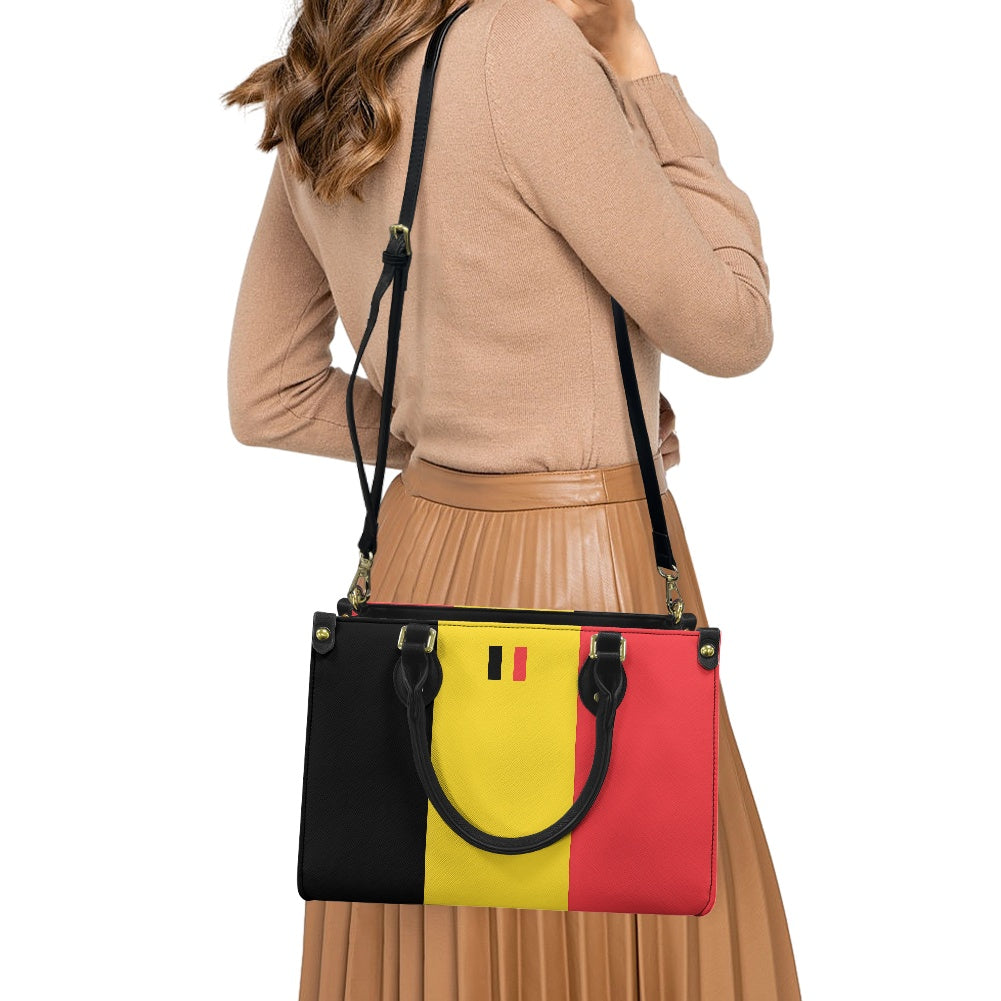 Belgium Flag Inspired PU Leather Handbag – Bold, Stylish & Functional - Luv My Flag