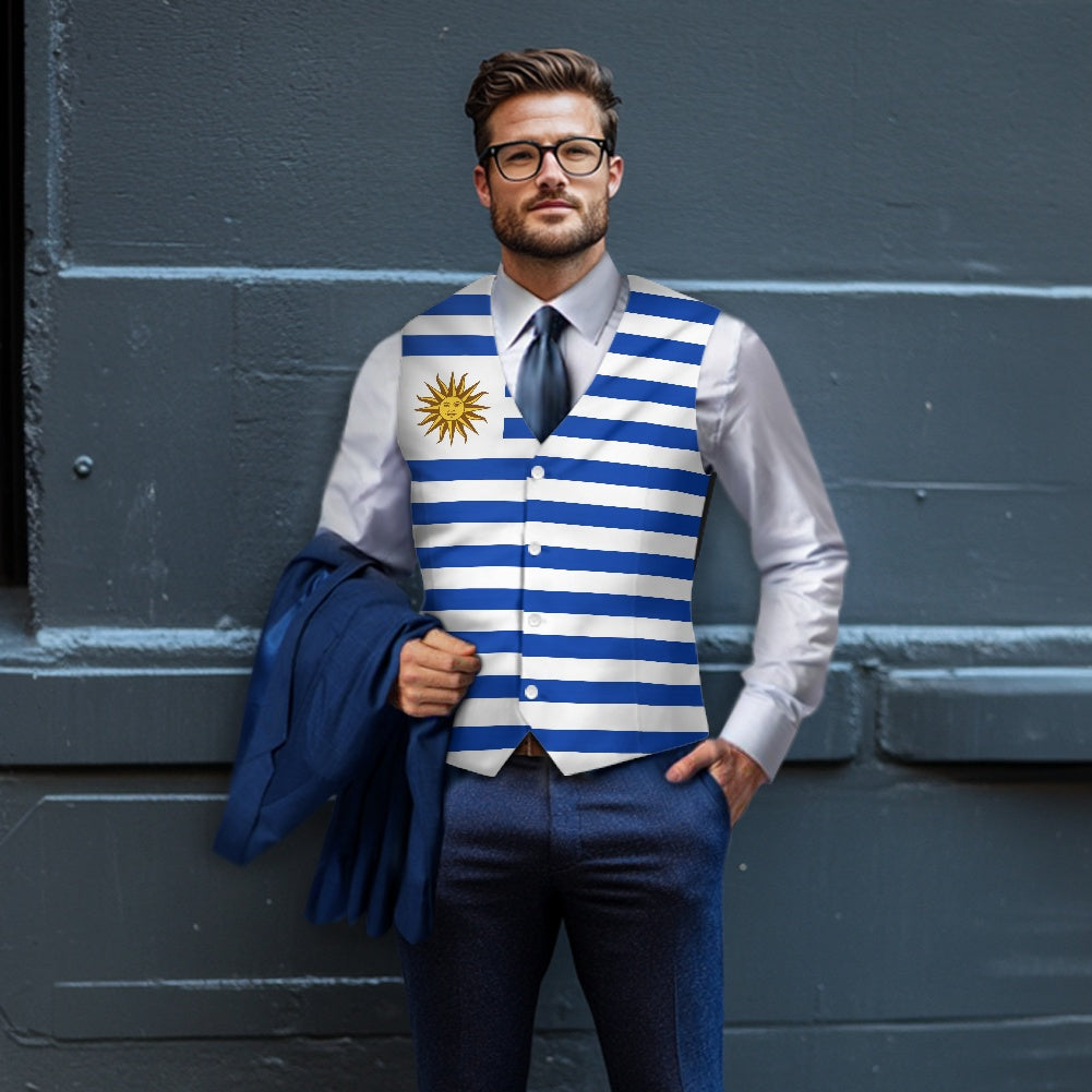 Uruguay Flag Suit vest jacket