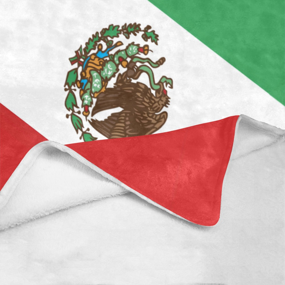 Luv My Flag blanket featuring a vibrant Mexican flag design.