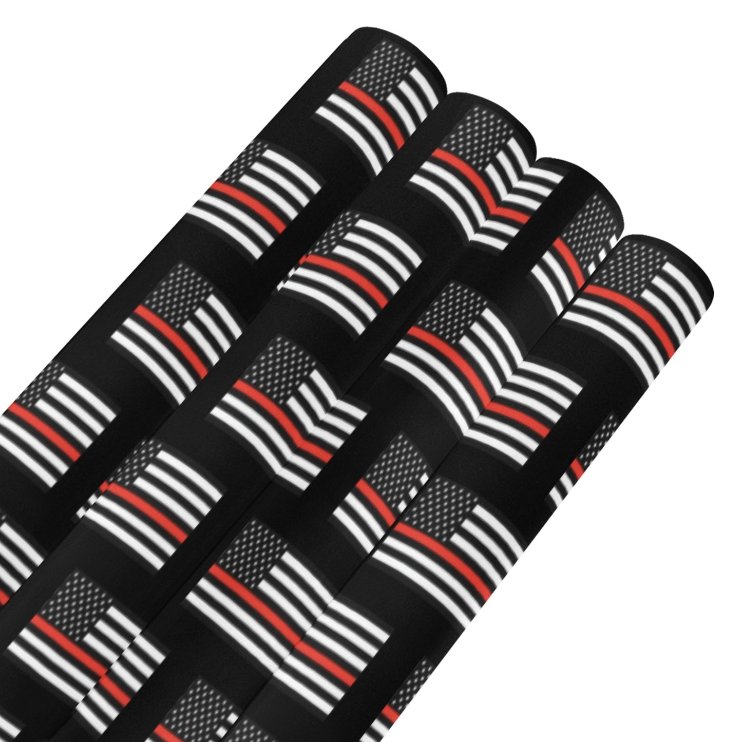 Thin Red Line Flag Inspired Custom Gift Wrapping Paper 58"x 22.5" (4 Rolls)