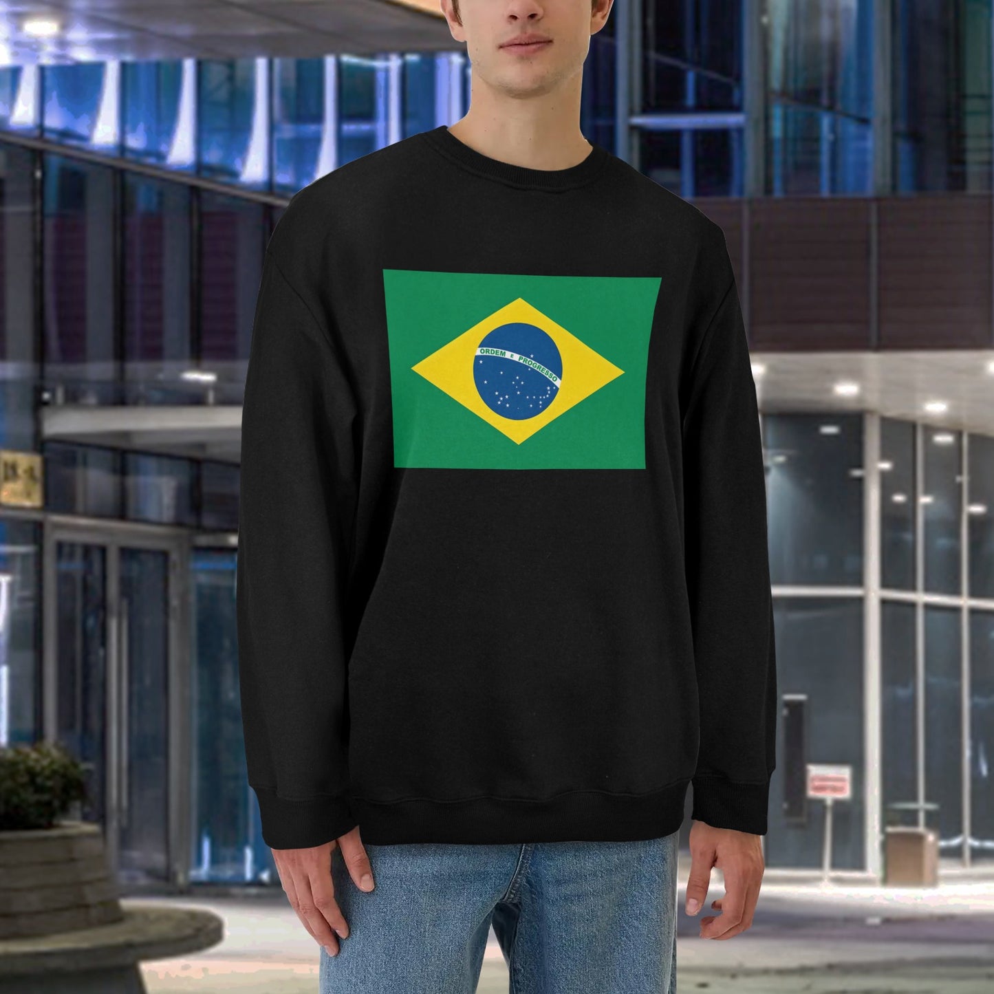 Brazil Flag Unisex Fleece Sweatshirt (Made in the USA)
