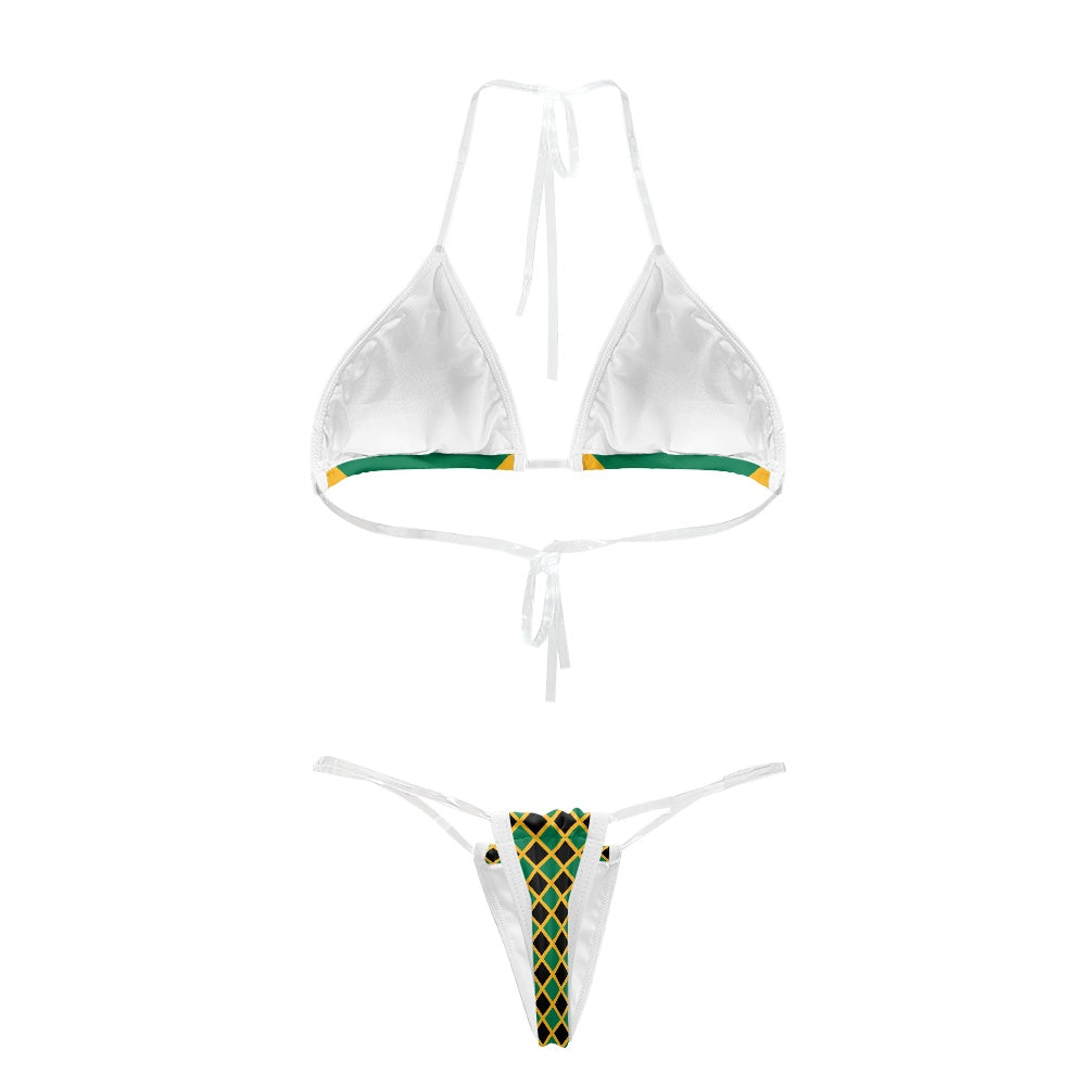 Jamaica Flag Inspired Transparent String Bikini