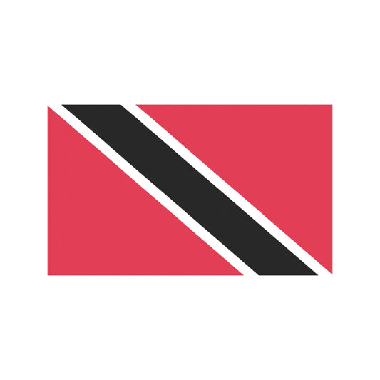 Red, black, and white diagonal flag by Luv My Flag.