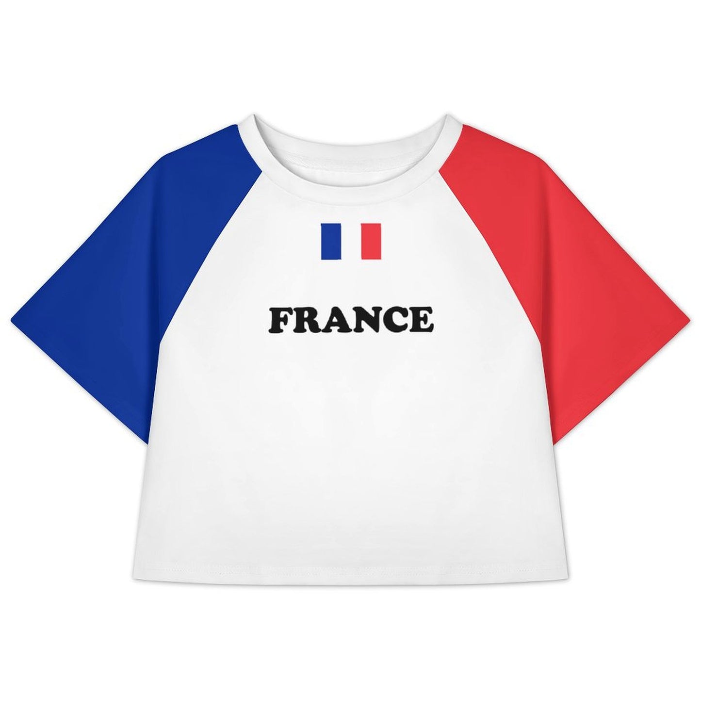 France Flag Inspired Women's Cropped Shirt