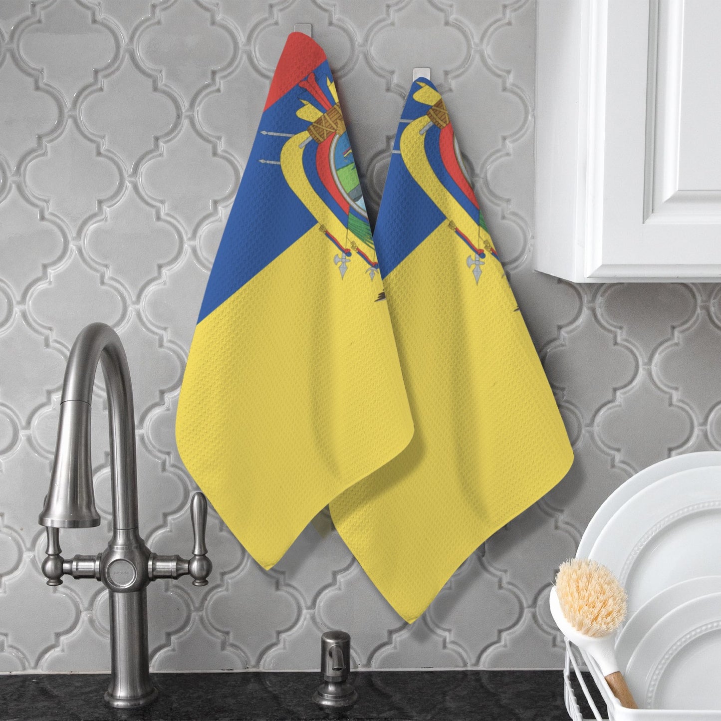 Ecuador Flag Inspired Kitchen Towel 40X60cm (Pack of 2) (Made in the USA)