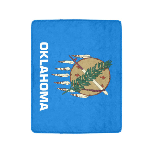 Luv My Flag Oklahoma blanket featuring state flag design.