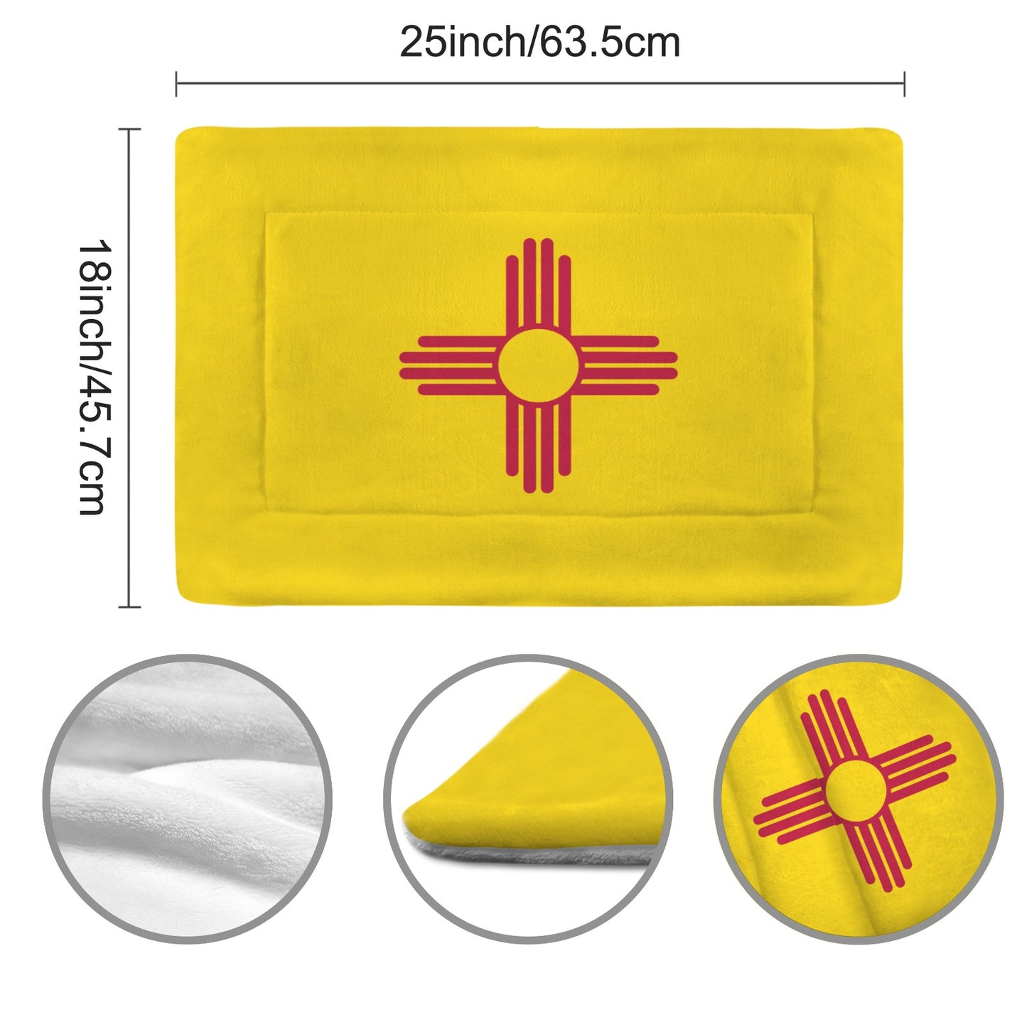 New Mexico Flag Inspired Pet Mat 25x18inch (Made in the USA)