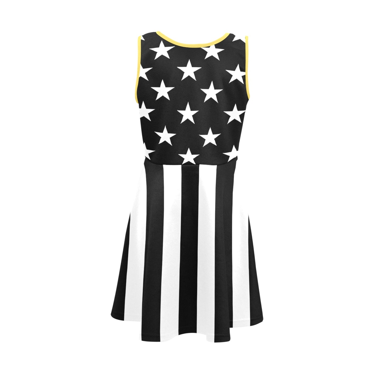 Thin Gold Line Flag Inspired Girls' Sleeveless Sundress | Ships from USA