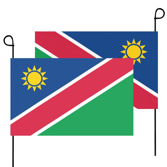 Namibia flags with sun emblem, designed by Luv My Flag.