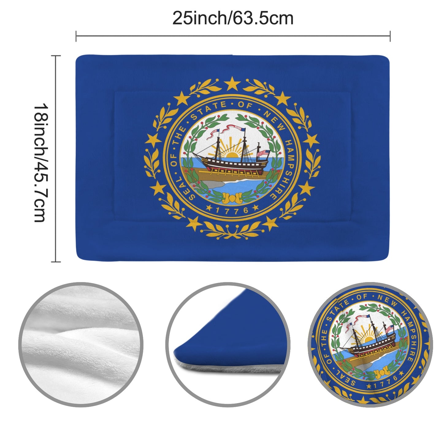 New Hampshire Flag Inspired Pet Mat 25x18inch (Made in the USA)