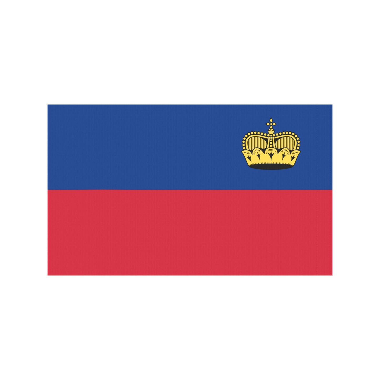 Flag of Liechtenstein with golden crown, by Luv My Flag.