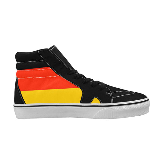 Germany Flag Inspired Men's High Top Canvas Shoes