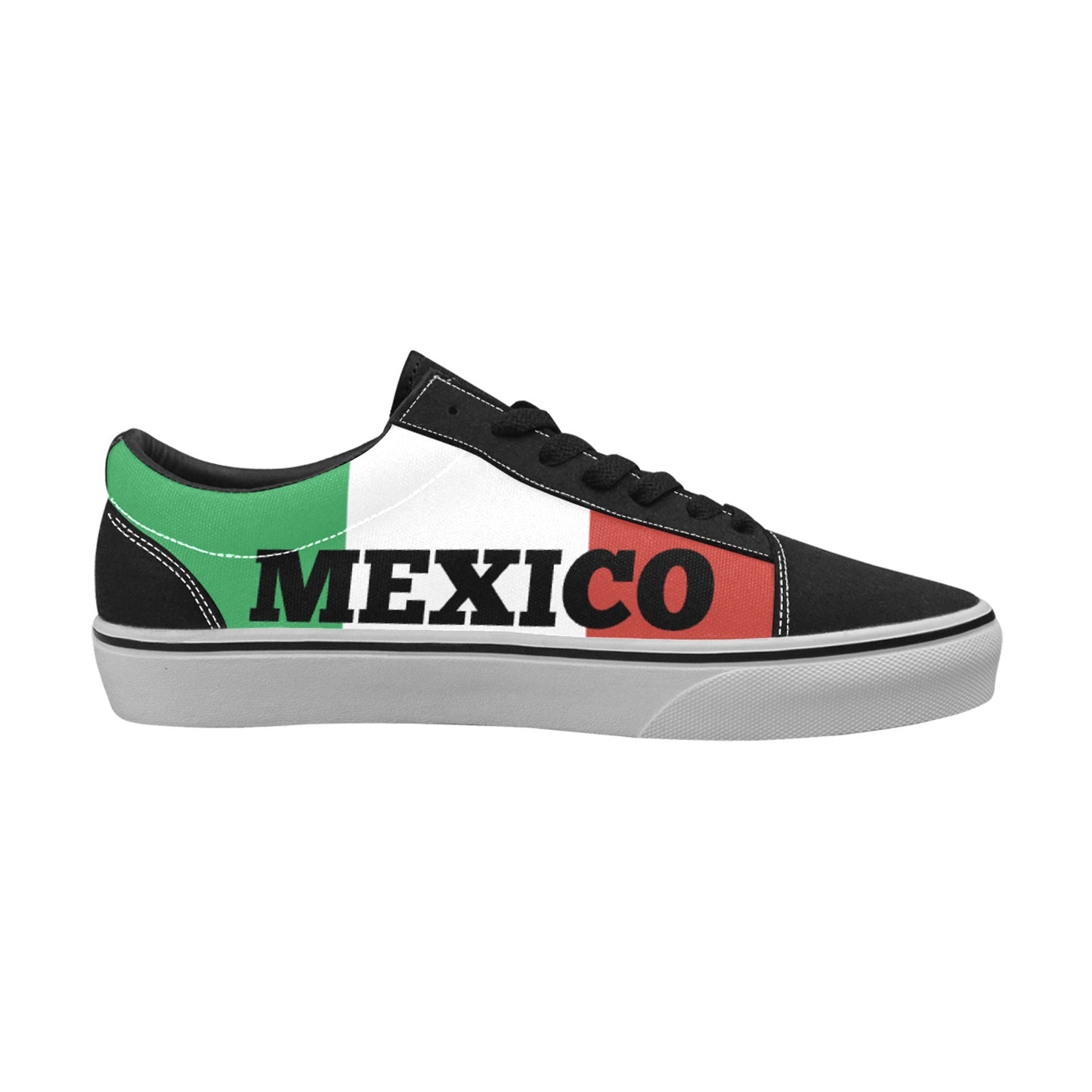 Mexico Flag Inspired Men's Lace-Up Canvas Shoes